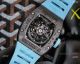 Replica Richard Mille RM010 AG RG Carbon Watches Sky Blue Rubber Strap (8)_th.jpg